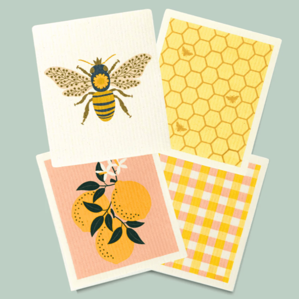 Dishwashing Towel: Lemons & Bees Dishcloth Bundle